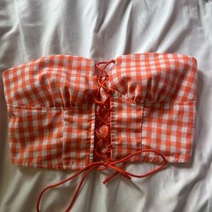 GINGHAM TUBE TOP💖